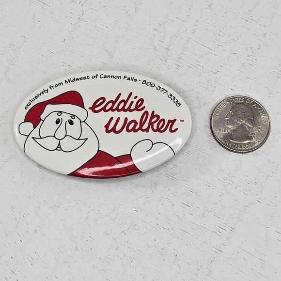 Eddie Walker Santa Claus Button Pin Christmas Midwest Cannon Falls - Picture 2 of 7